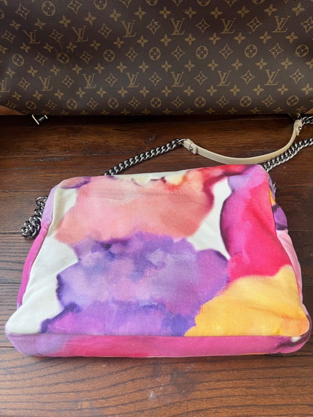 RARE CHANEL SLUCHY CANVAS LARGE CROSSBODY BAG - Picture 8 of 12